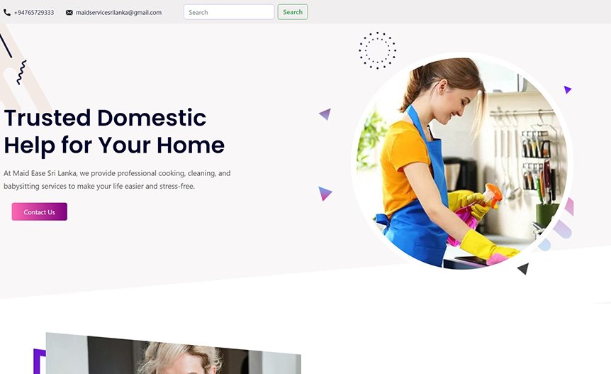 Screenshot of the demo website