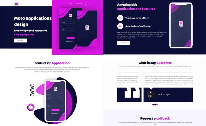 Screenshot of the demo website