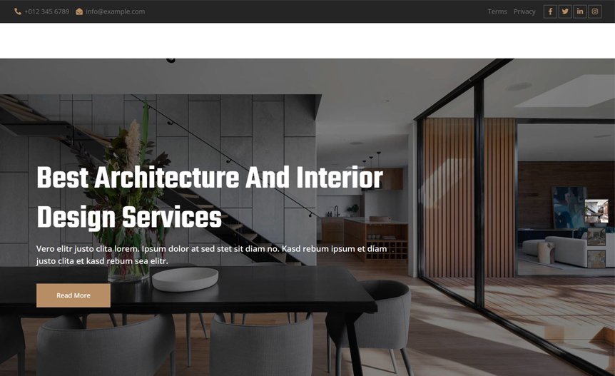 Screenshot of the demo website