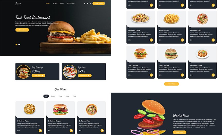 Screenshot of the demo website