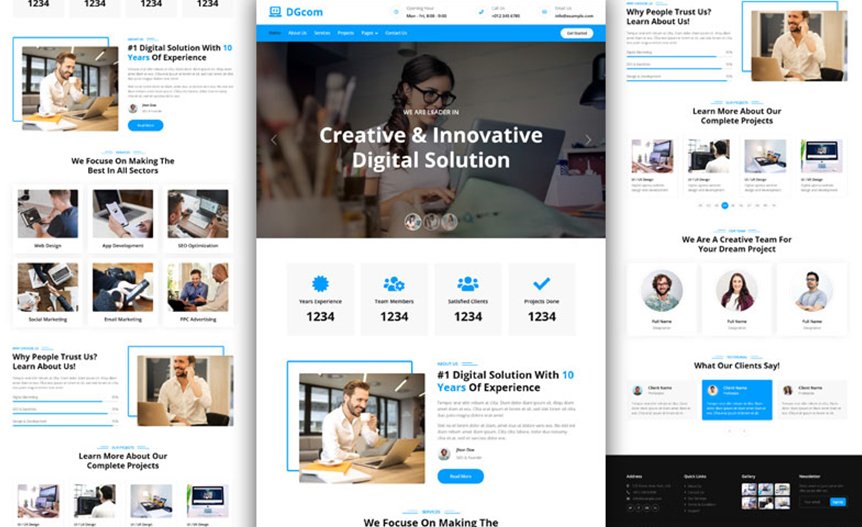 Screenshot of the demo website