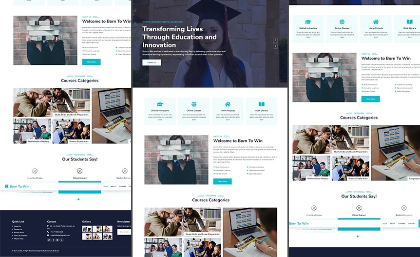 Screenshot of the demo website
