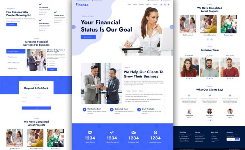 Screenshot of the demo website