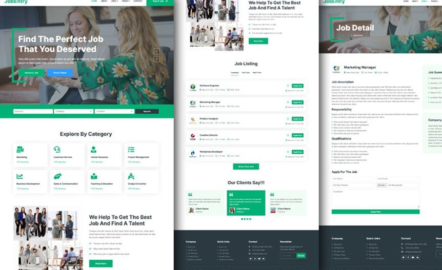 Screenshot of the demo website