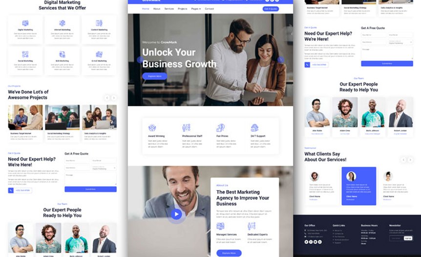 Screenshot of the demo website