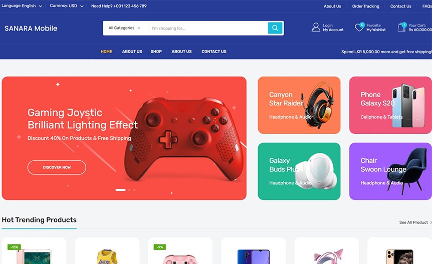 Screenshot of the demo website