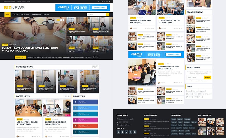 Screenshot of the demo website