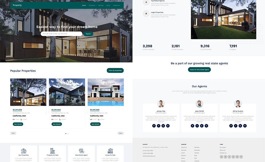 Screenshot of the demo website
