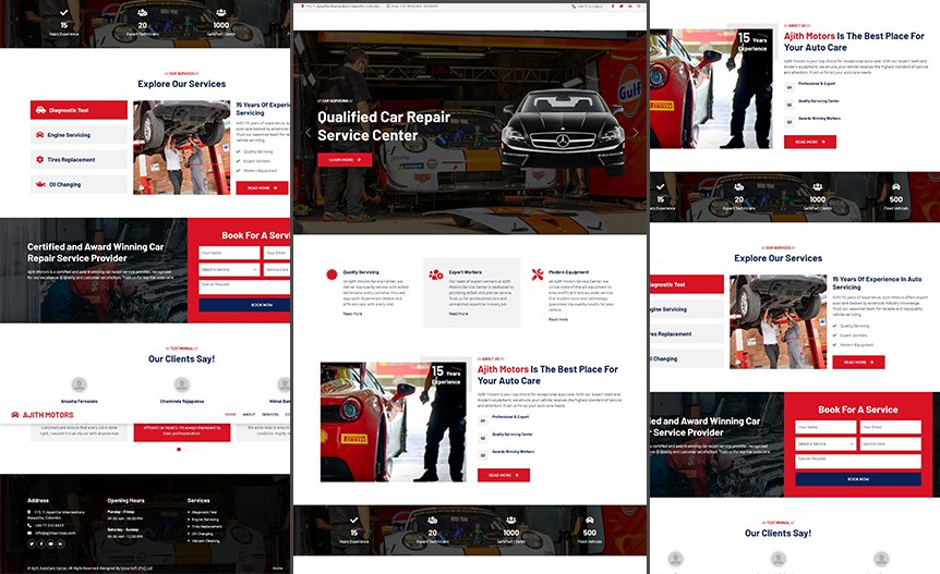 Screenshot of the demo website