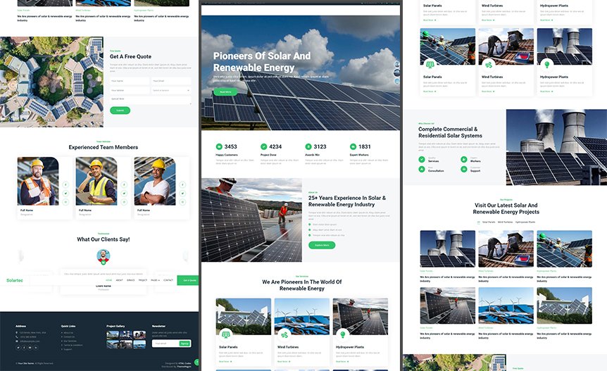 Screenshot of the demo website